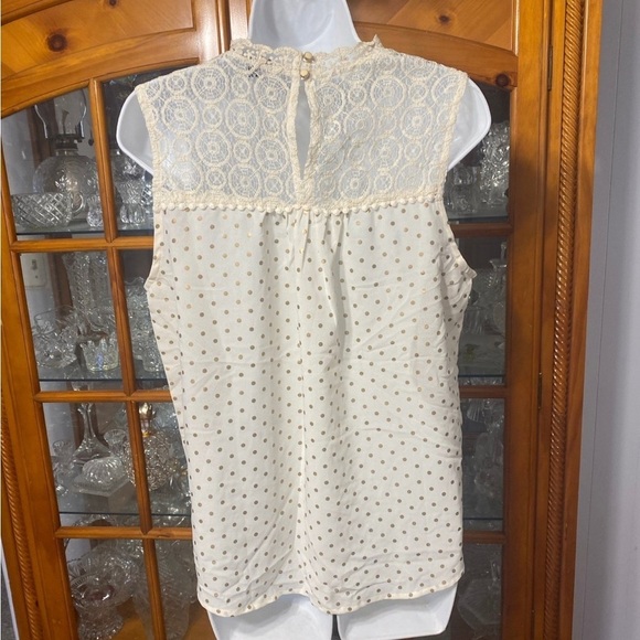 Vintage Monteau Womens Sleeveless Lace with Gold Polka Dots NWT size L - Picture 6 of 11